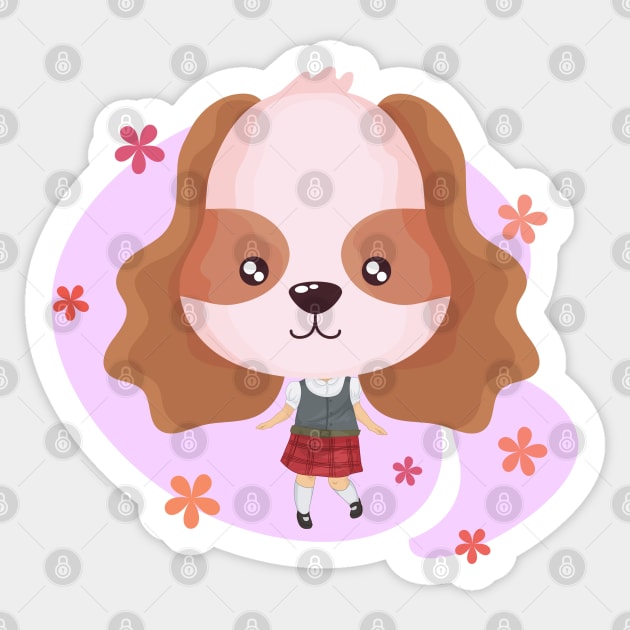 Head of cute dog Sticker by m-laP